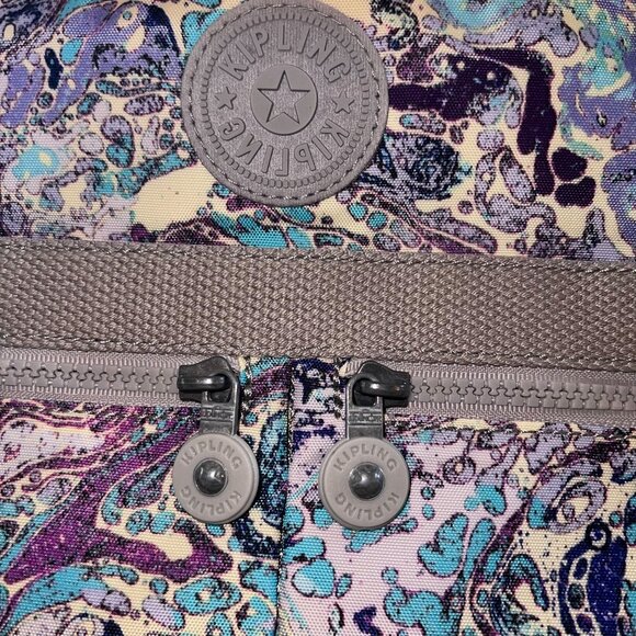 Kipling Angie Bag "Cosmic Blue" Crossbody Multi-pocket Handbag Adjustable Strap - Picture 10 of 11